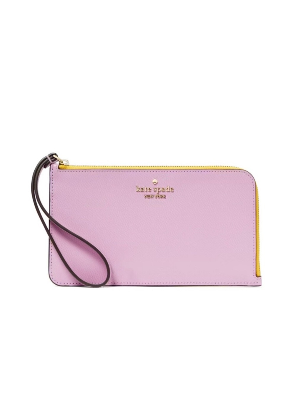 NEW Kate Spade Lucy Purple and Yellow Medium Zip Wristlet
